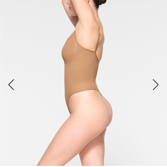 SKIMS Seamless Sculpt Thong Bodysuit - Ochre - Picture 3 of 5